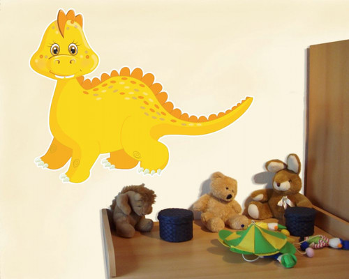 Wandtattoo gelber dino - gelber, baby