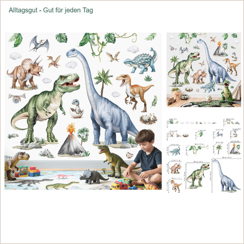 Dinosaurier wandtattoo xxl - wandtattoo, set