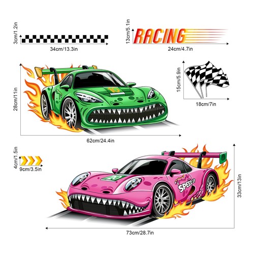 Wandtattoo dinosaurier autos - dinosaurier,