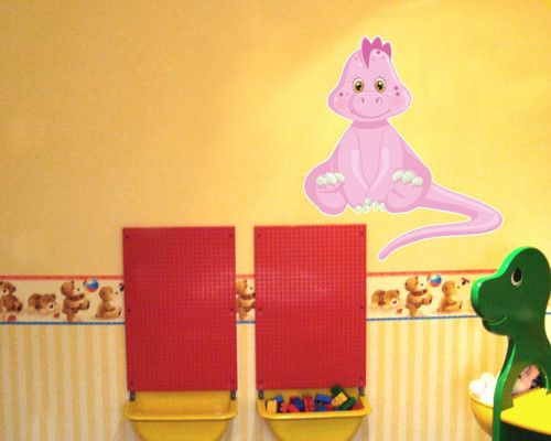 Wandtattoo rosa dino baby - rosa,