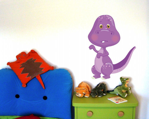 Wandtattoo lila dino - wandtattoo, baby